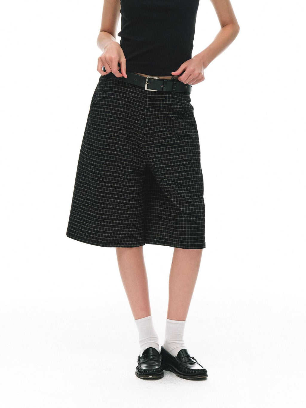 Country Moment 100 Percent Cotton Plaid Mid Rise American Casual Citywalk Mid-Length Shorts