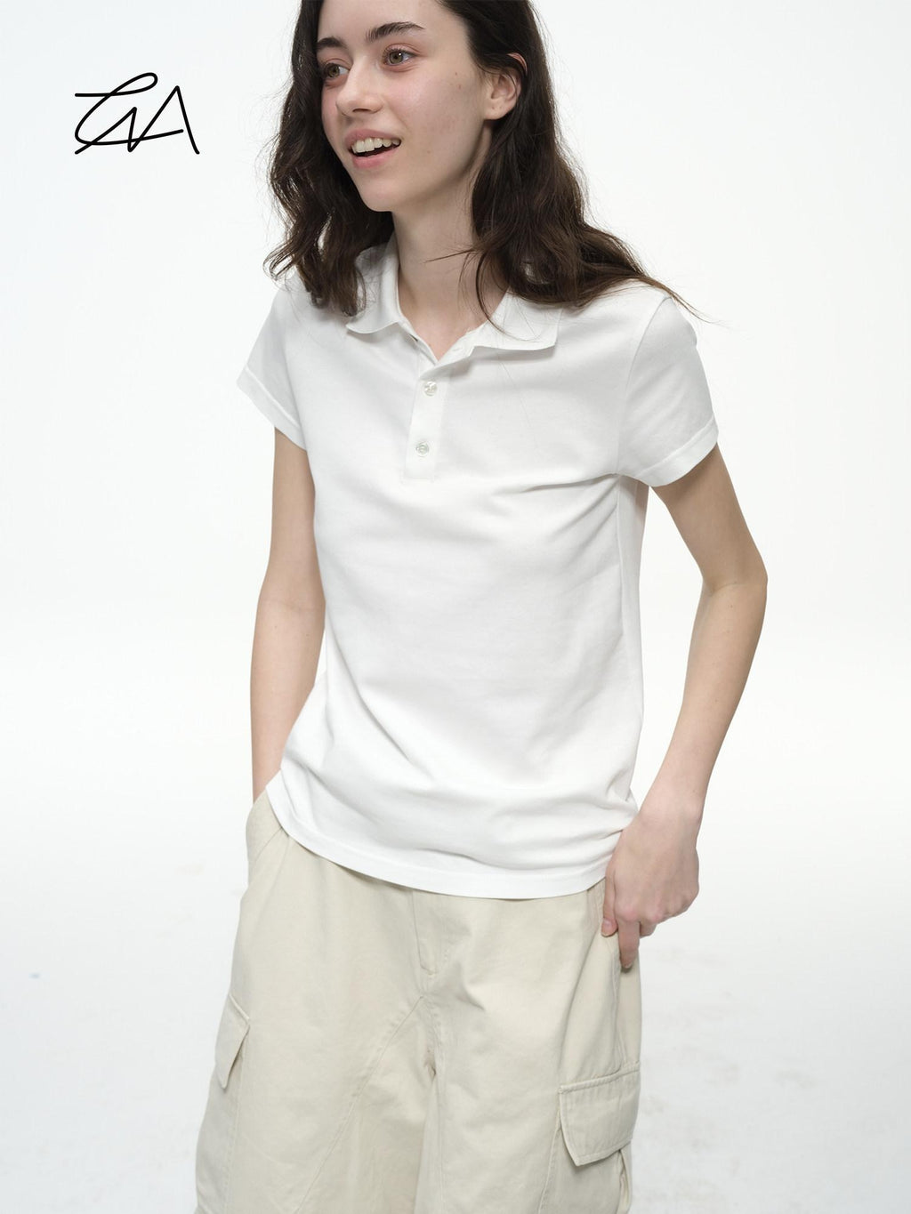 Country Moment Soft Cotton Blend Slim Fit Polo Collar Casual Solid Short Sleeve T-Shirts