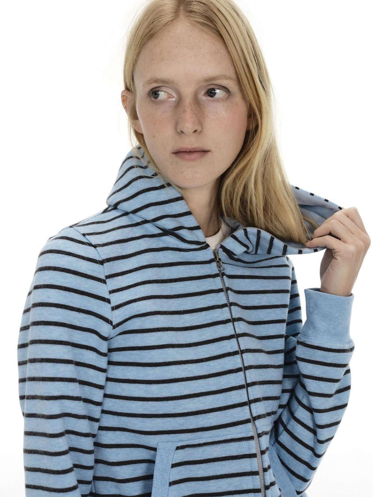 Country Moment Thermal Breathable Vintage Slim Fit Zipper Men Striped Cotton Blend Hoodie
