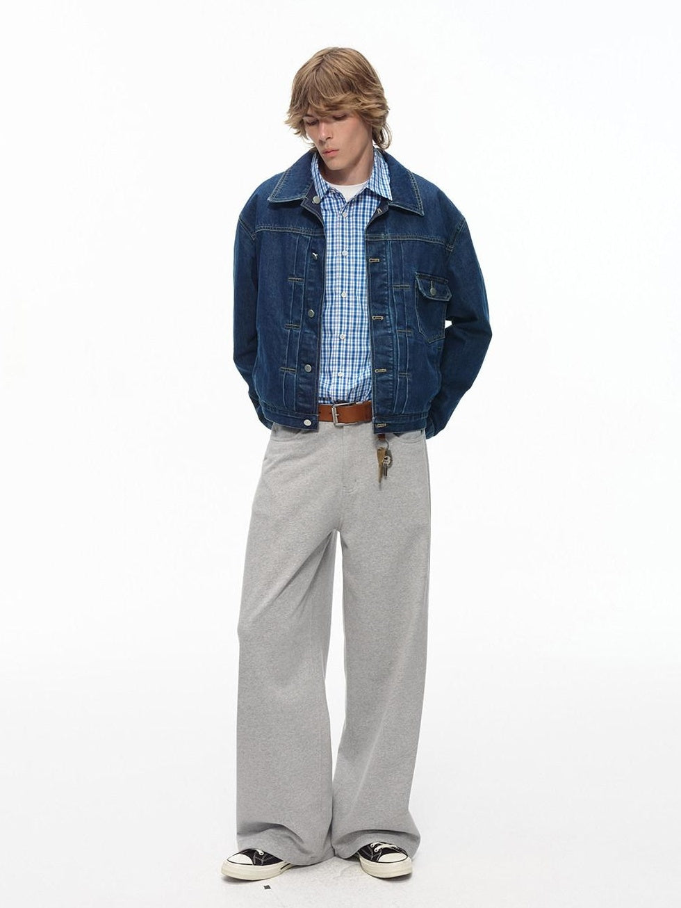 Country Moment Shape Retaining Washed Relaxed Fit Unisex Deep Blue Flap Pocket Denim Jackets