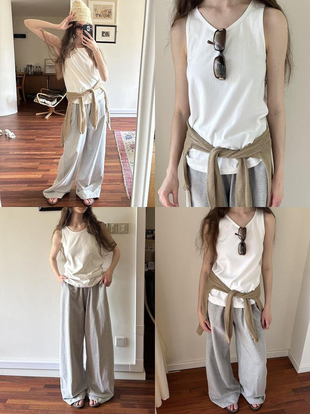 Country Moment Moisture Wicking Cotton Standard Fit Round Neck Casual Solid Color Tank Tops