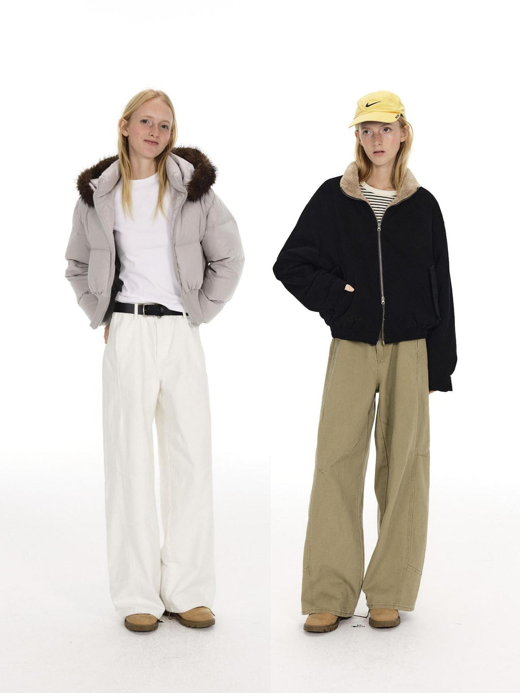 Country Moment Comfortable Cotton Mid Rise Straight Leg Unisex Casual Khaki White Cargo Pants