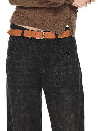 Country Moment Distressed Low Rise Cotton Non Stretch Casual Unisex Black Straight Leg Jeans