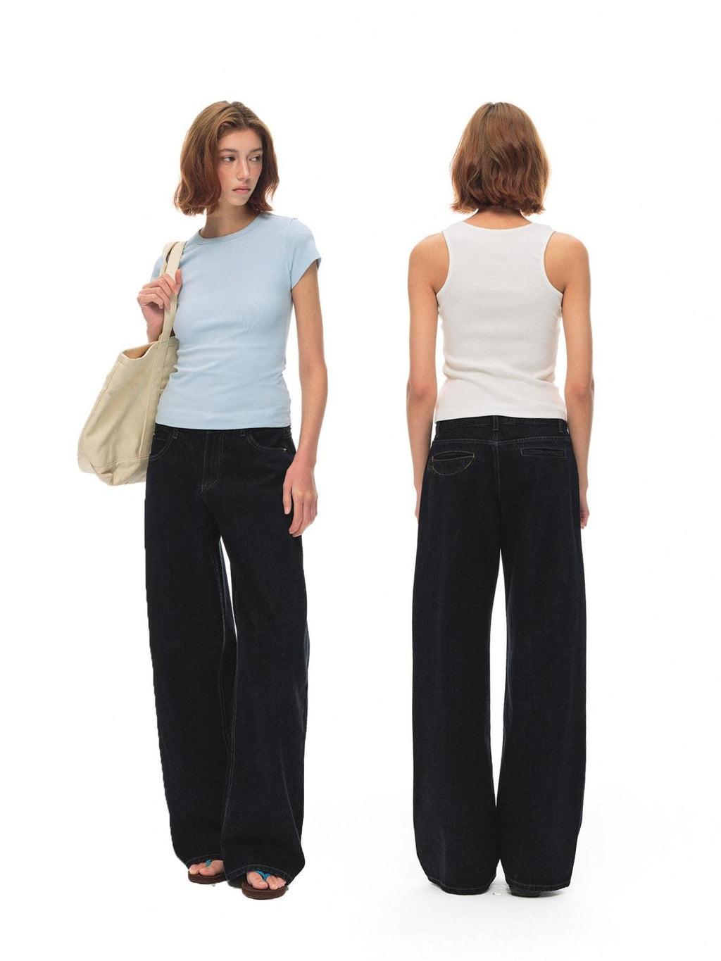 Country Moment Breathable Cotton Embroidered Midrise Unisex Relaxed Deep Blue Straight Leg Jeans