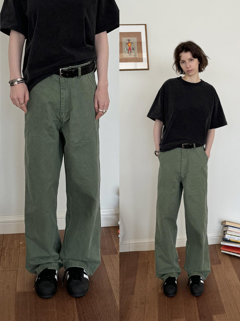 Country Moment Washed Cotton 100 Percent Loose Mid Rise Cargo Casual Youth Straight Pants