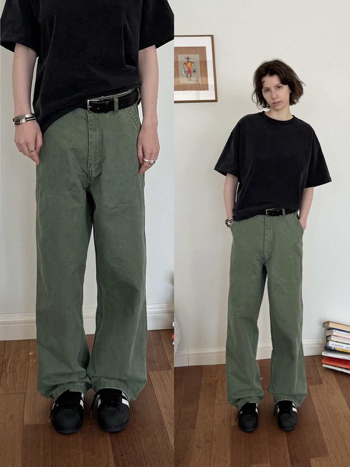 Country Moment Washed Cotton 100 Percent Loose Mid Rise Cargo Casual Youth Straight Pants