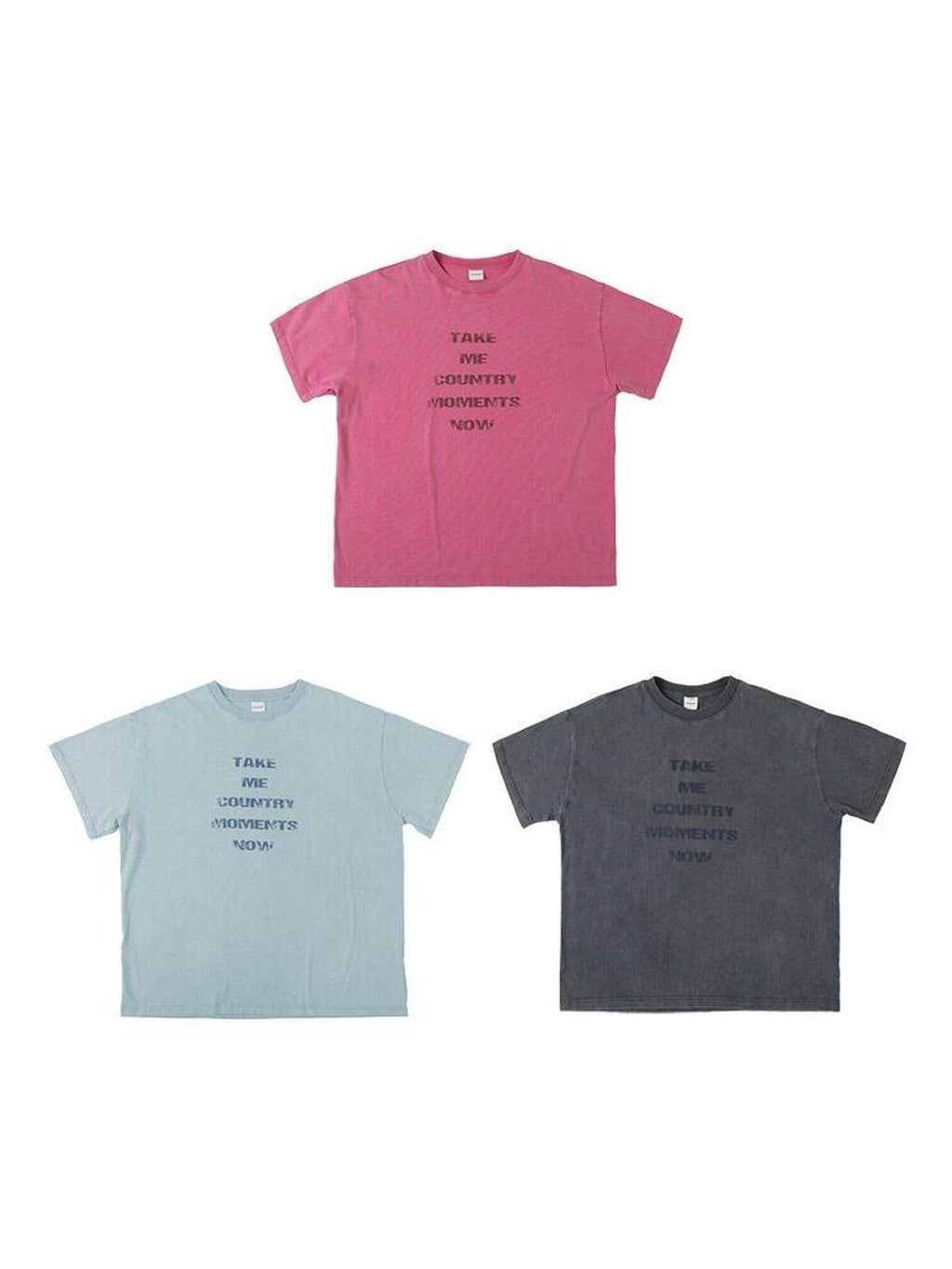 Country Moment 100% Cotton Loose Fit Round Neck Teen Letter Graphic Short Sleeve T-Shirts