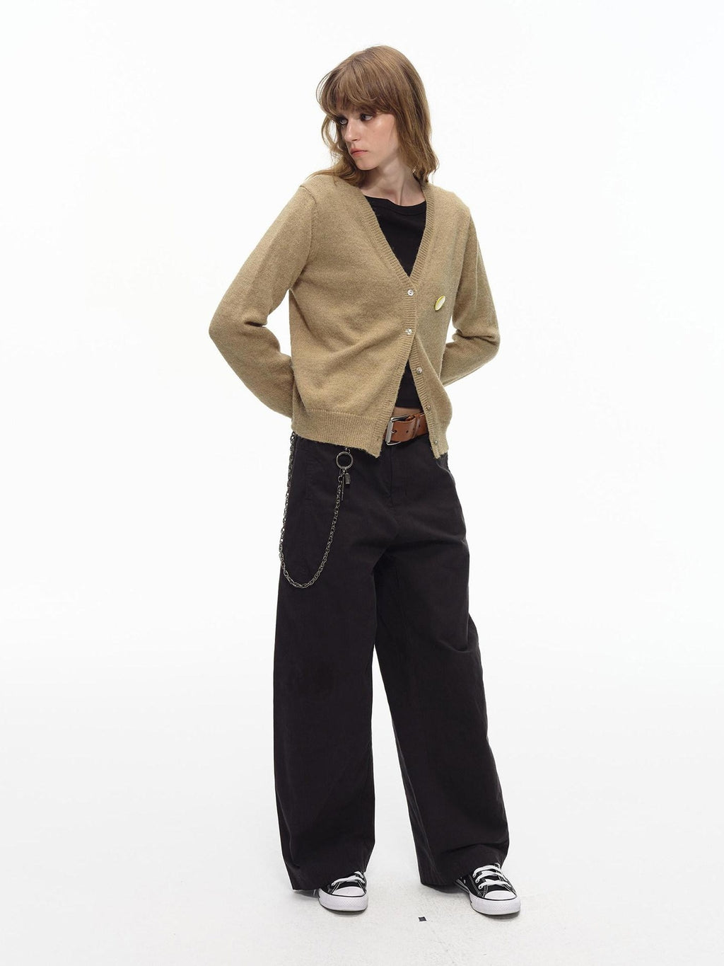 Country Moment Soft Wool Blend Slim Fit American V-neck Short Button Knit Women Cardigans