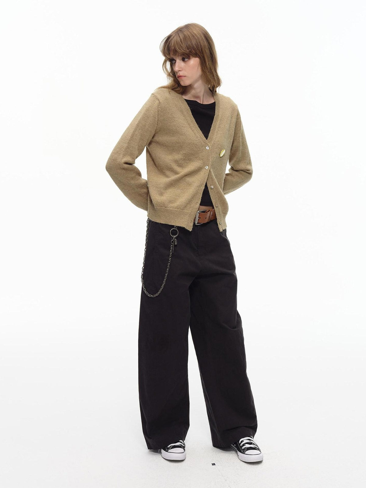 Country Moment Soft Wool Blend Slim Fit American V-neck Short Button Knit Women Cardigans