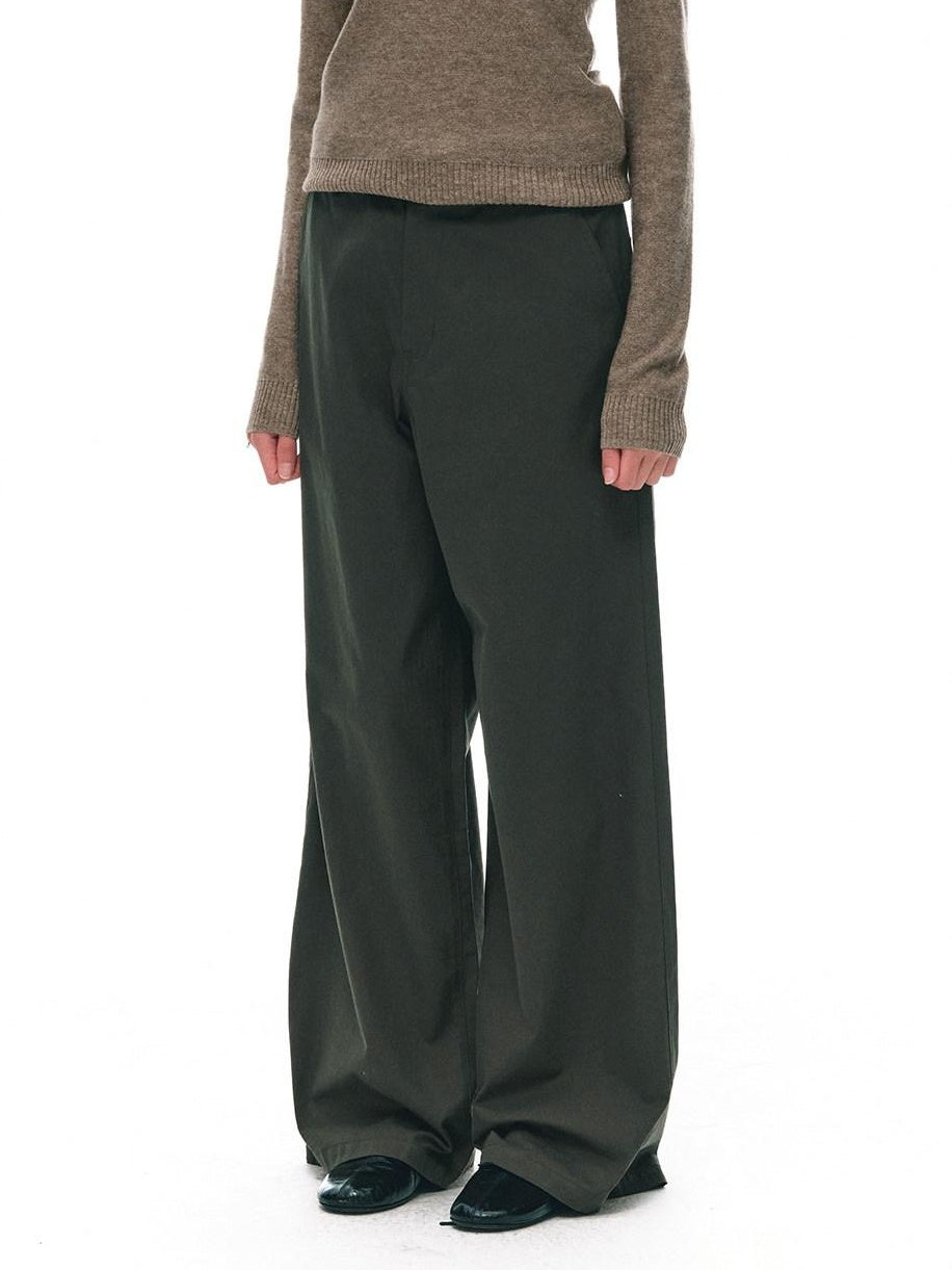 Country Moment Cotton Pleated Mid Rise Casual Straight Zipper Everyday Khaki Straight Pants