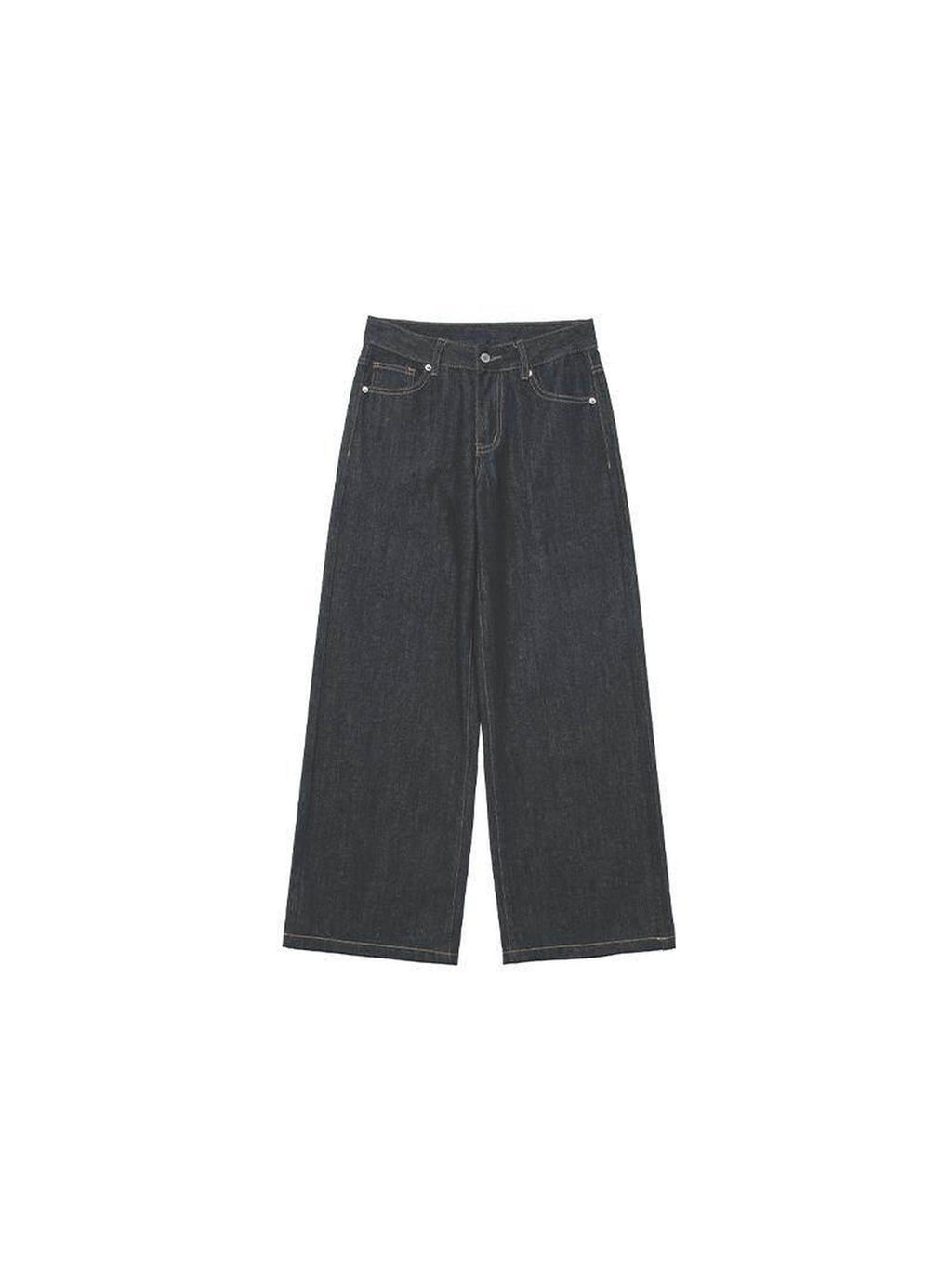 Country Moment Shape Retaining Mid Rise Loose Straight Teen Black Cotton Wide Leg Jeans