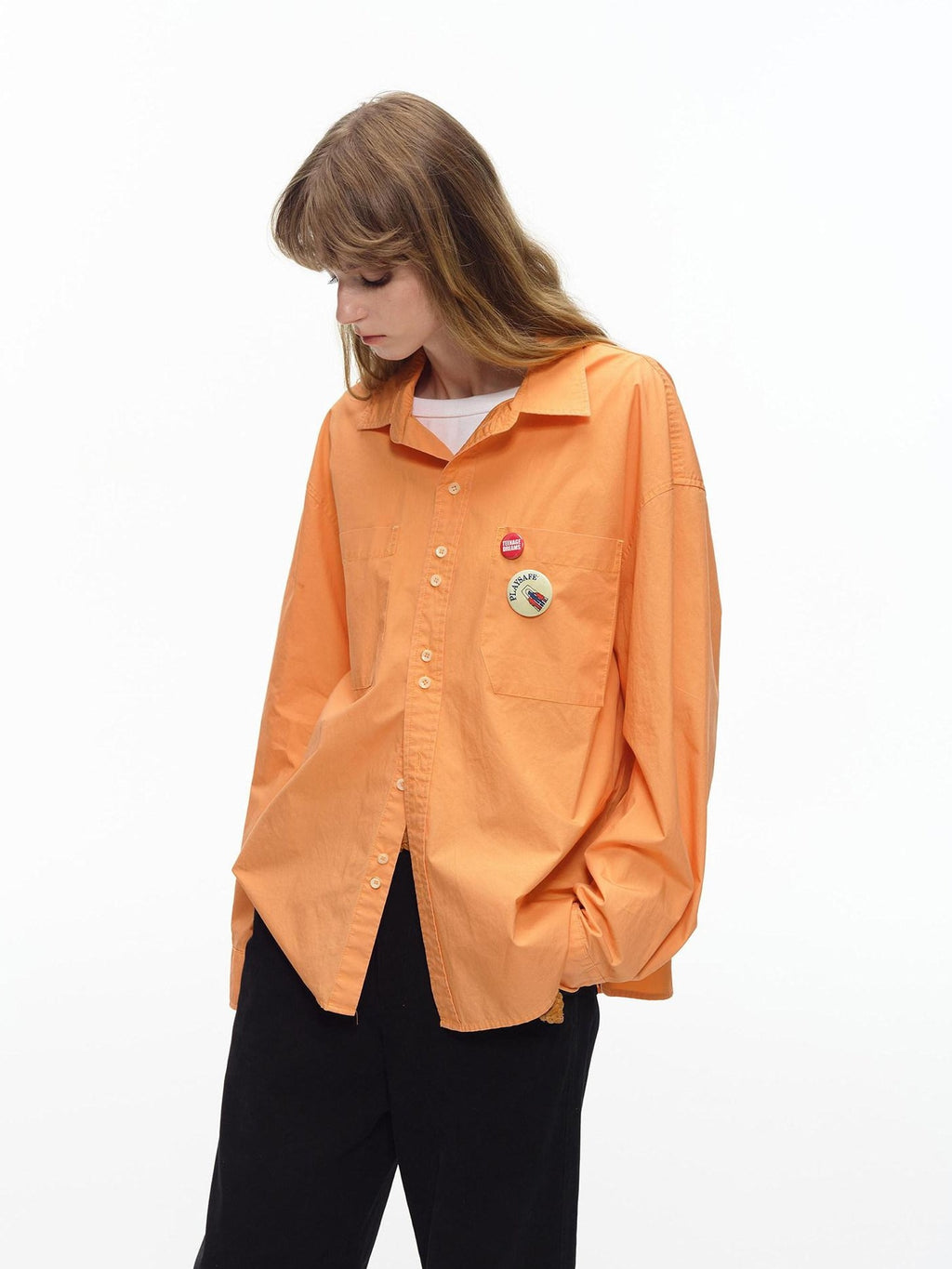 Country Moment Moisture Wicking Cotton Loose Button Long Sleeve Unisex American Collar Shirts