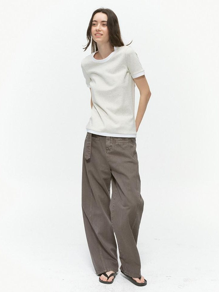 Country Moment Durable 100% Cotton Mid Rise Relaxed Zip Fly Casual Deep Green Wide Leg Jeans