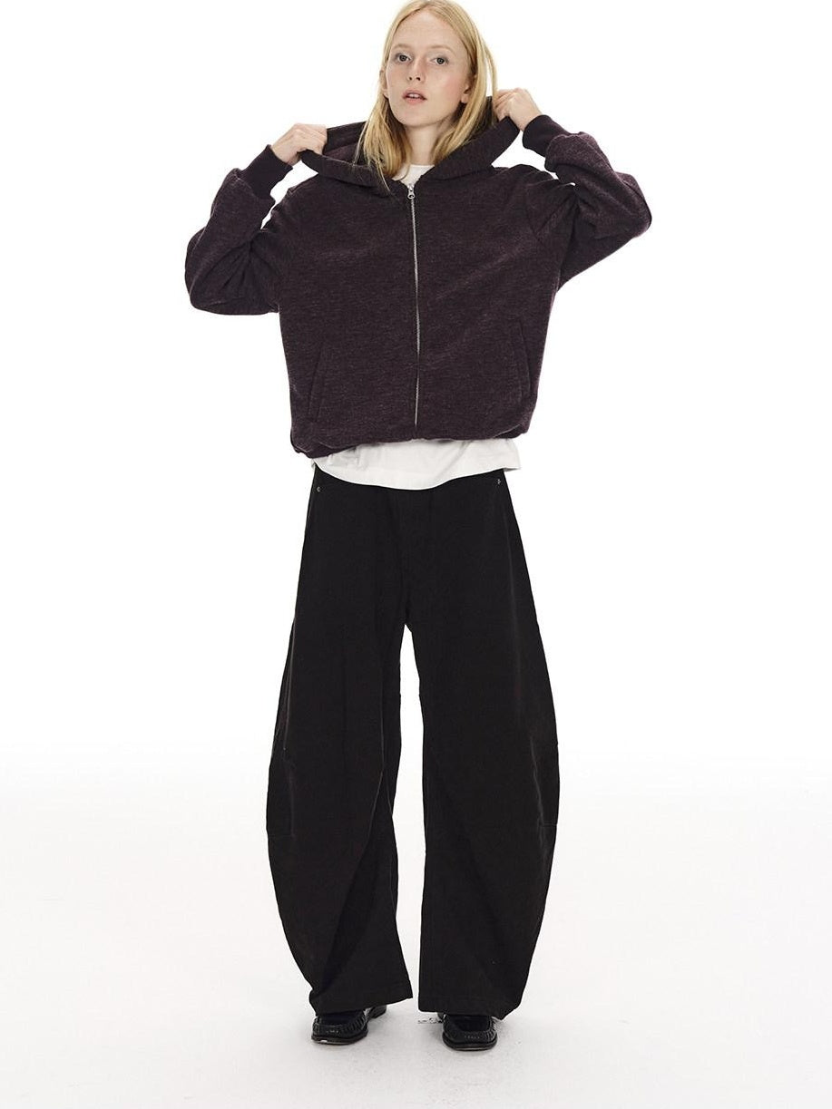 Country Moment Soft Polyester Blend Zip Up Casual Standard Fit Unisex Deep Purple Hoodie