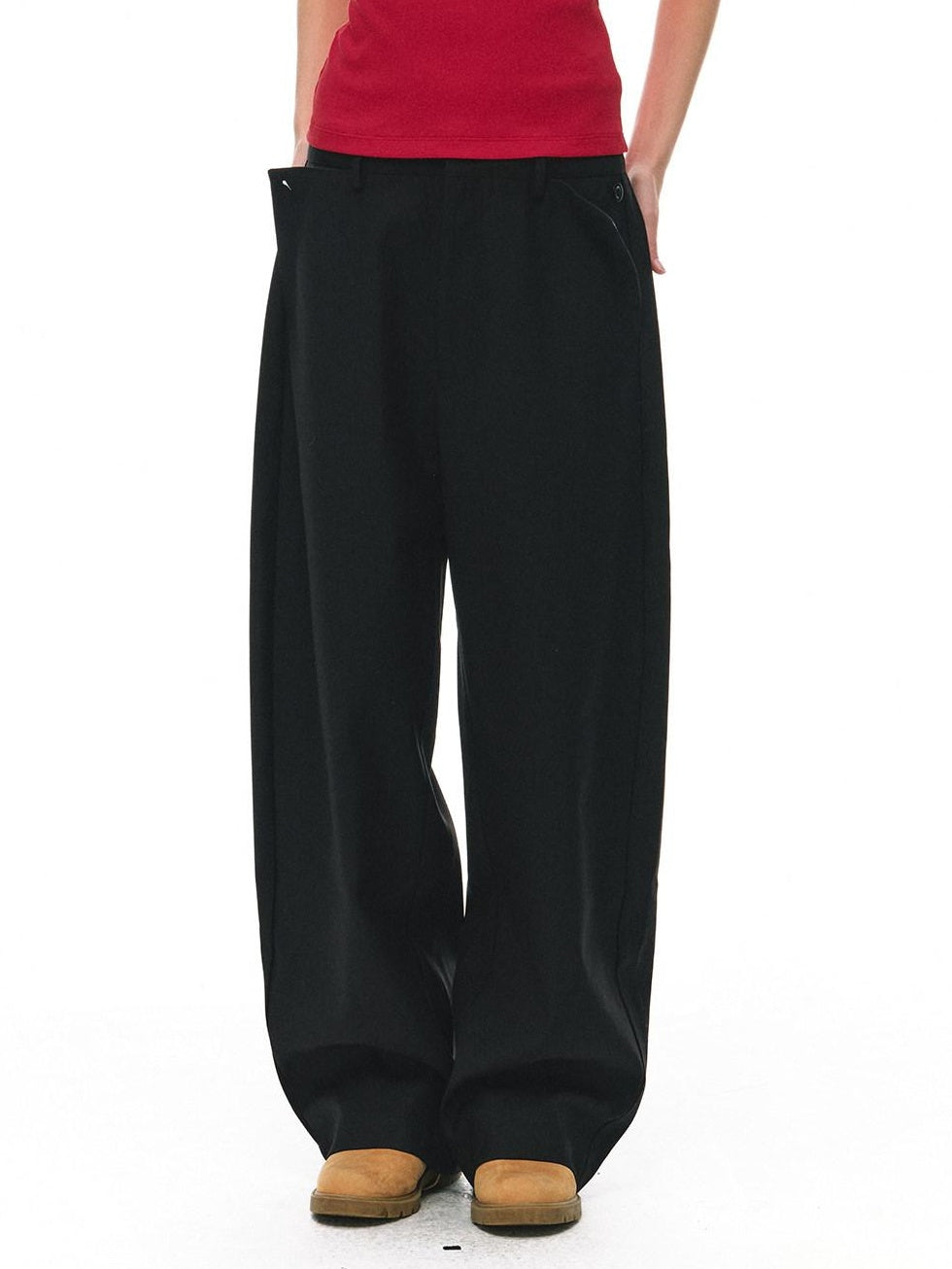 Country Moment Breathable Relaxed Fit Straight Leg Unisex Daily Polyester Viscose Cargo Pants