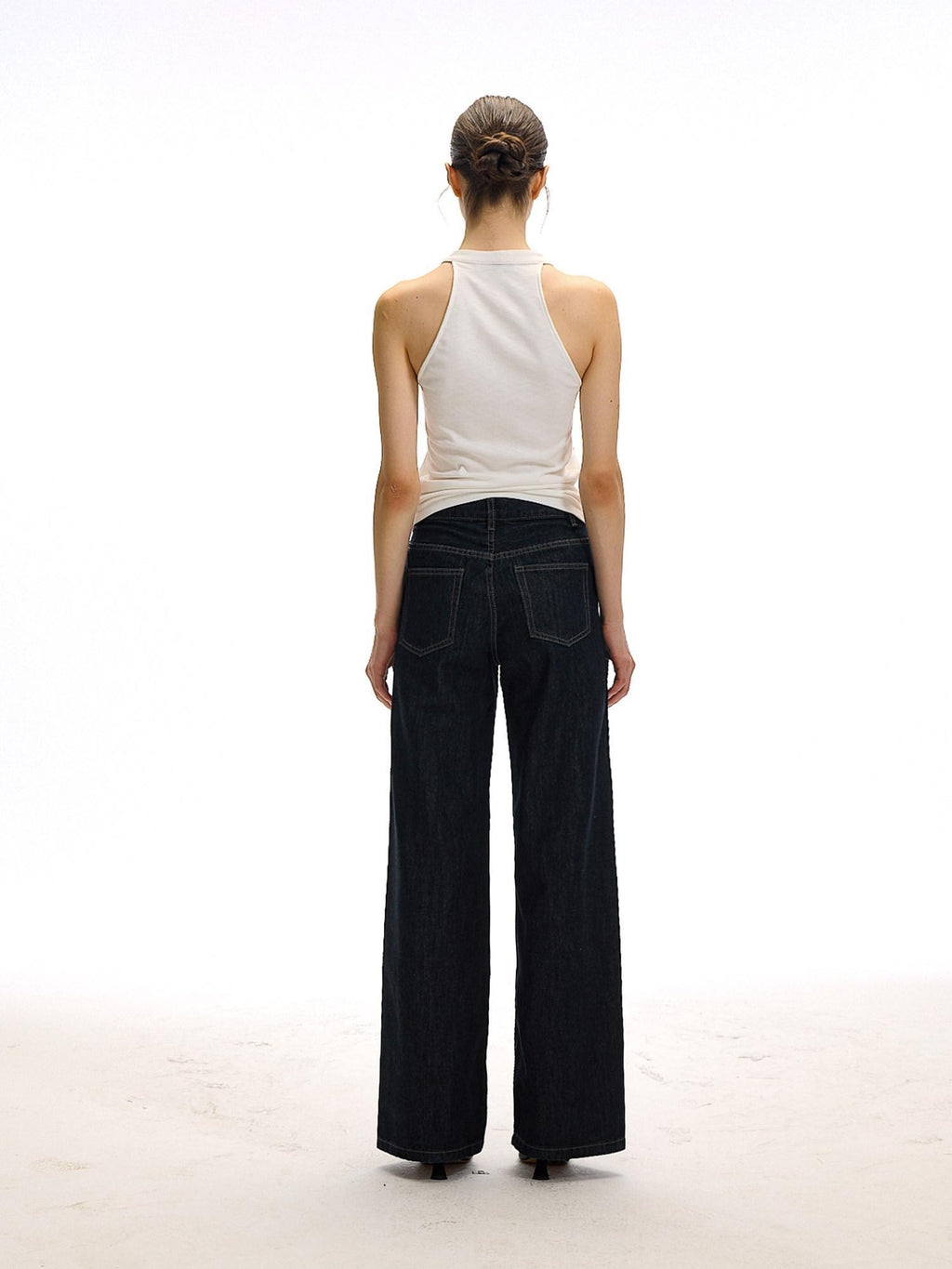 Country Moment High Rise Washed Relaxed Zip Fly Dark Navy Stretch Straight Leg Jeans