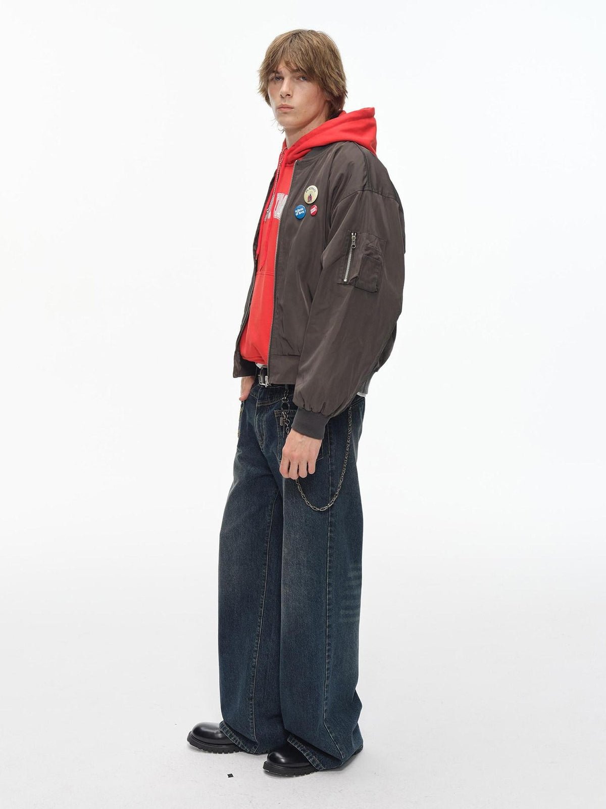 Country Moment Breathable Cotton Embroidered Mid Rise Loose Stonewash Wide Leg Jeans