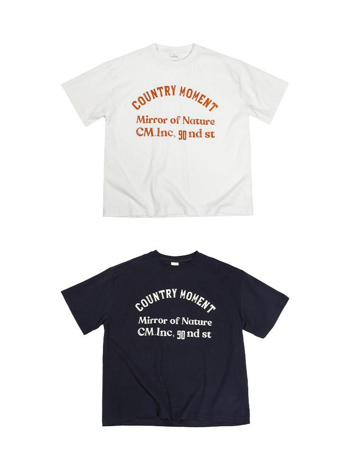 Country Moment Pure Cotton Relaxed Crew Neck Casual Teen Logo Solid Navy Short Sleeve T-Shirts