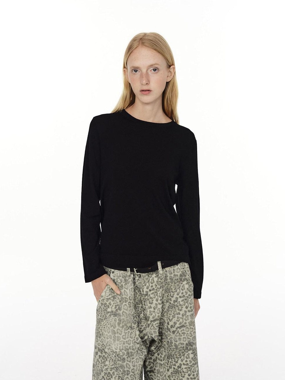 Country Moment 100% Wool Warm Breathable Crew Neck Standard Fit Casual Long Sleeve T-Shirts