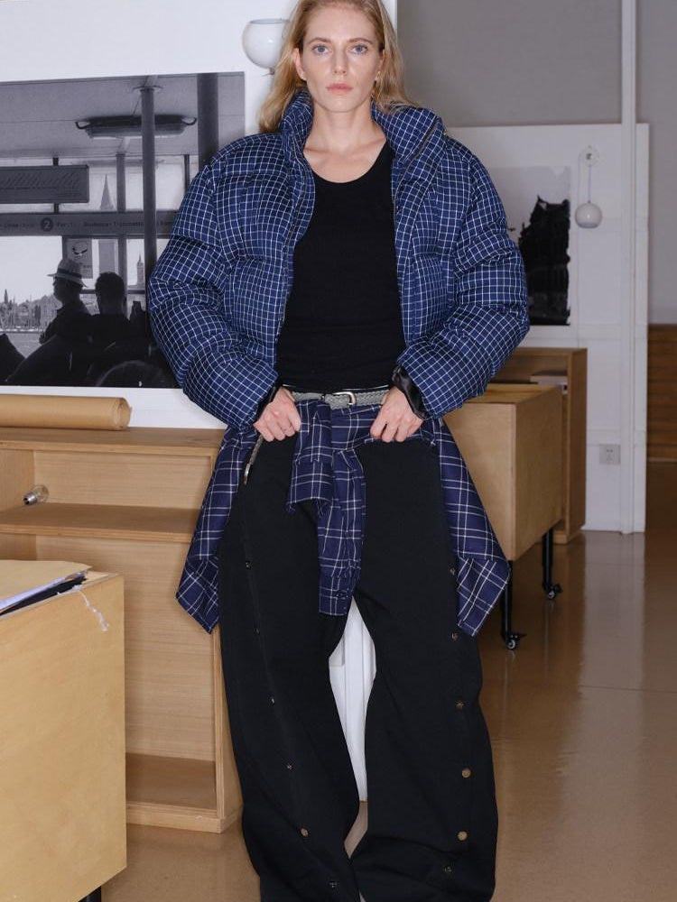 CasseSango Comfortable Loose Mid Rise Urban Chic Youth Everyday Solid Black Wide Leg Pants