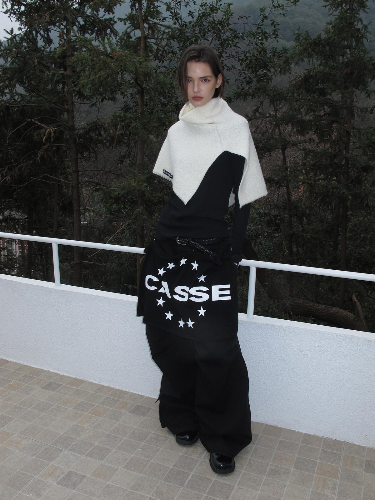 CasseSango Cozy Thermal Korean Style Rectangular Unisex Solid Color Red White Gray Scarves