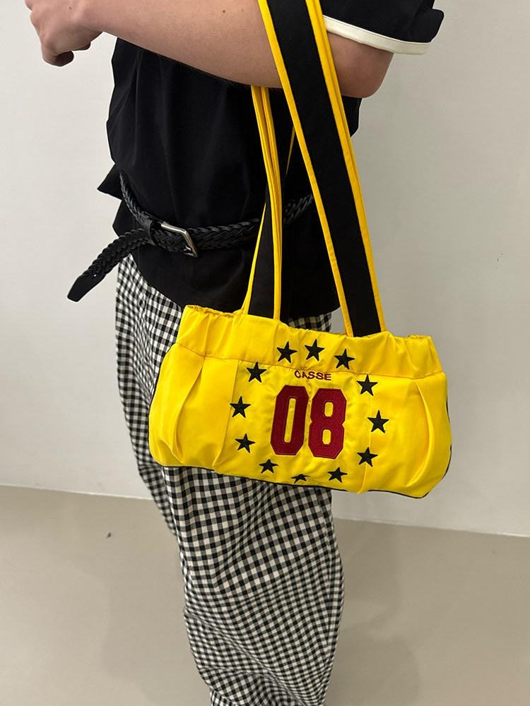 CasseSango Light Nylon Letter Print European Chic Dumpling Shoulder Casual Tote Bags