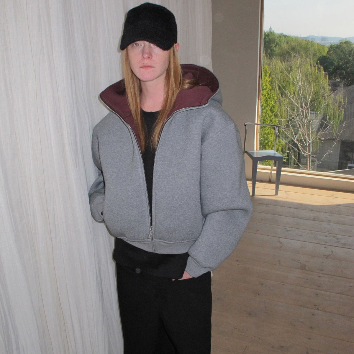 CasseSango_Warm_Zip_Up_Oversized_Hooded_Cotton_Blend_Gray_Unisex_Casual_Cropped_Hoodie_MISSTT