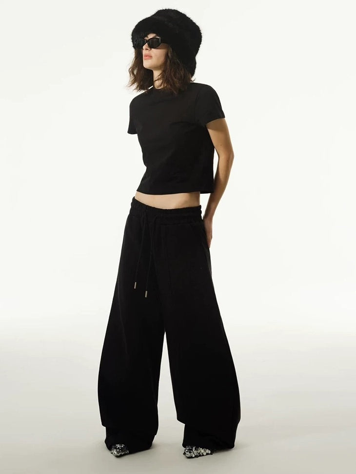 LoalaOffice 100% Cotton Casual Straight High Waist Short Sleeve Crew Neck Women Tops