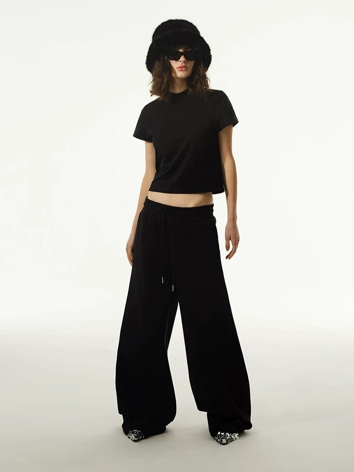 LoalaOffice 100% Cotton Casual Straight High Waist Short Sleeve Crew Neck Women Tops