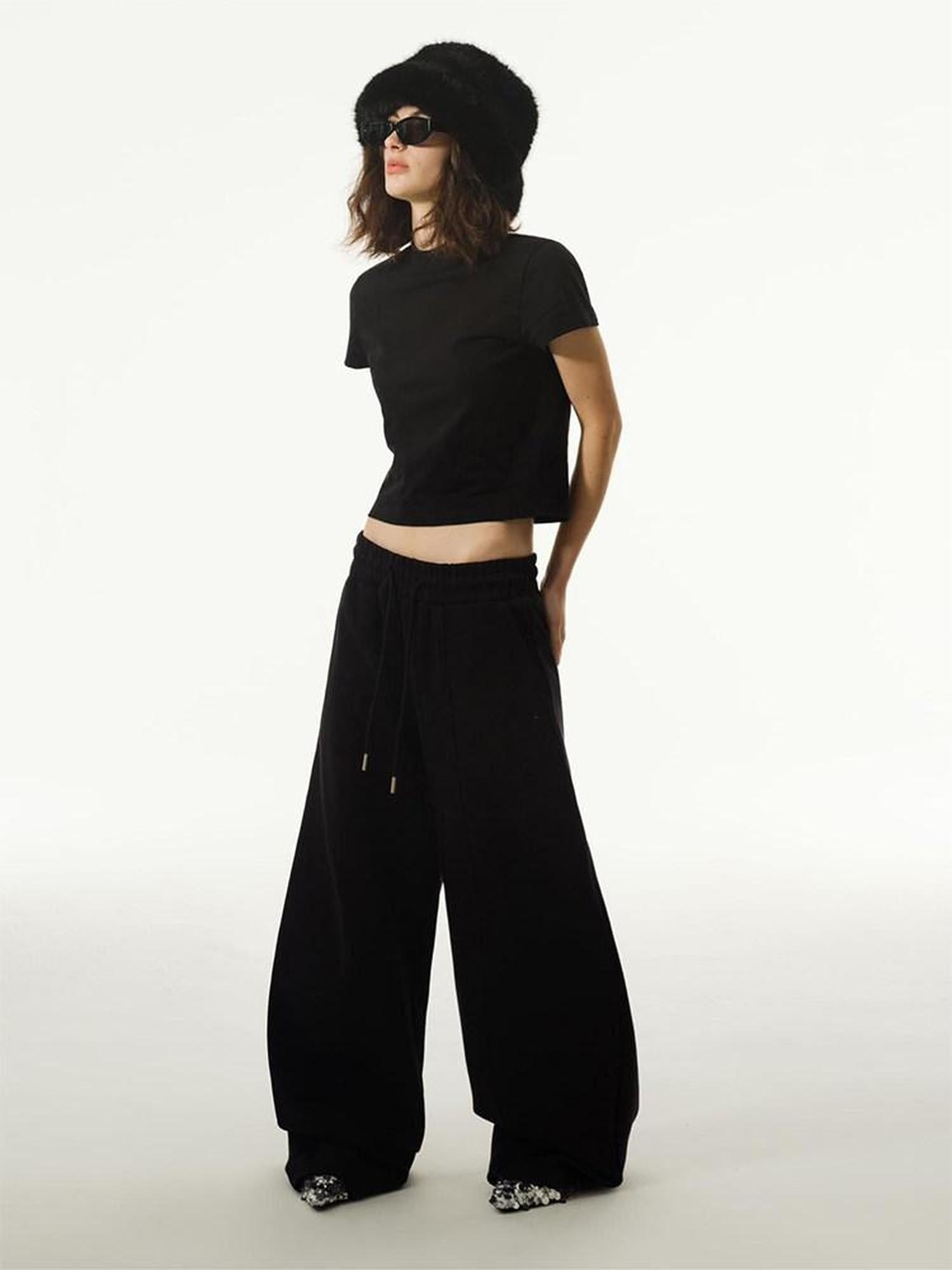 LoalaOffice 100% Cotton Casual Straight High Waist Short Sleeve Crew Neck Women Tops