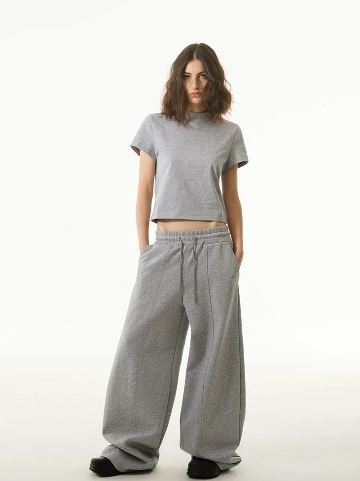 LoalaOffice 100% Cotton Casual Straight High Waist Short Sleeve Crew Neck Women Tops