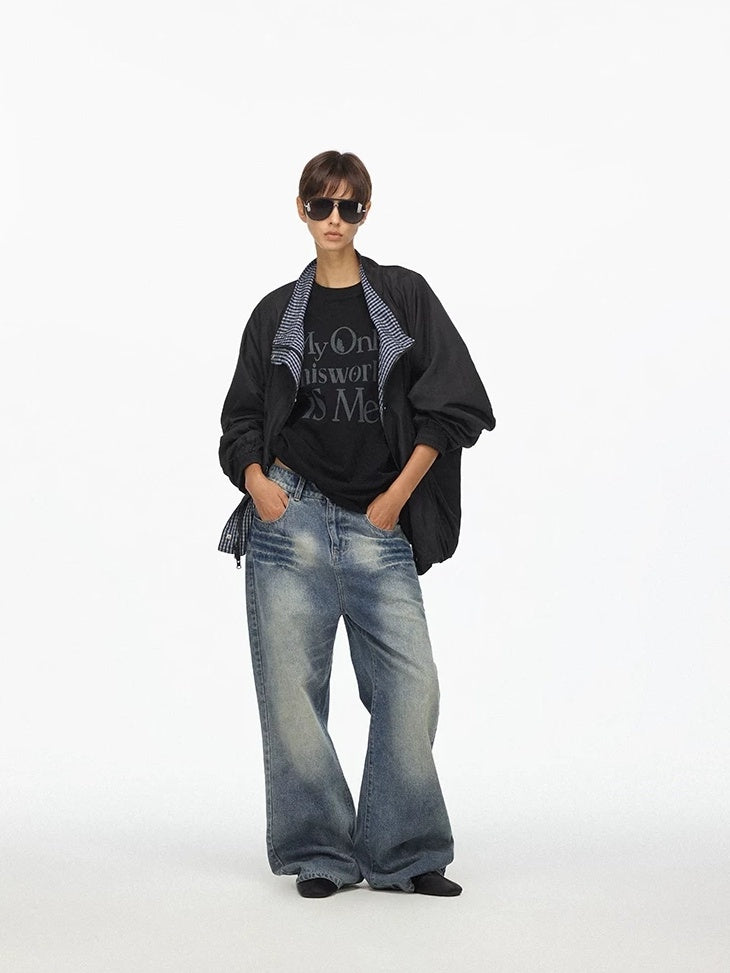 LoalaOffice 100 Percent Cotton Soft Loose American Patchwork Camo Print Women Tops