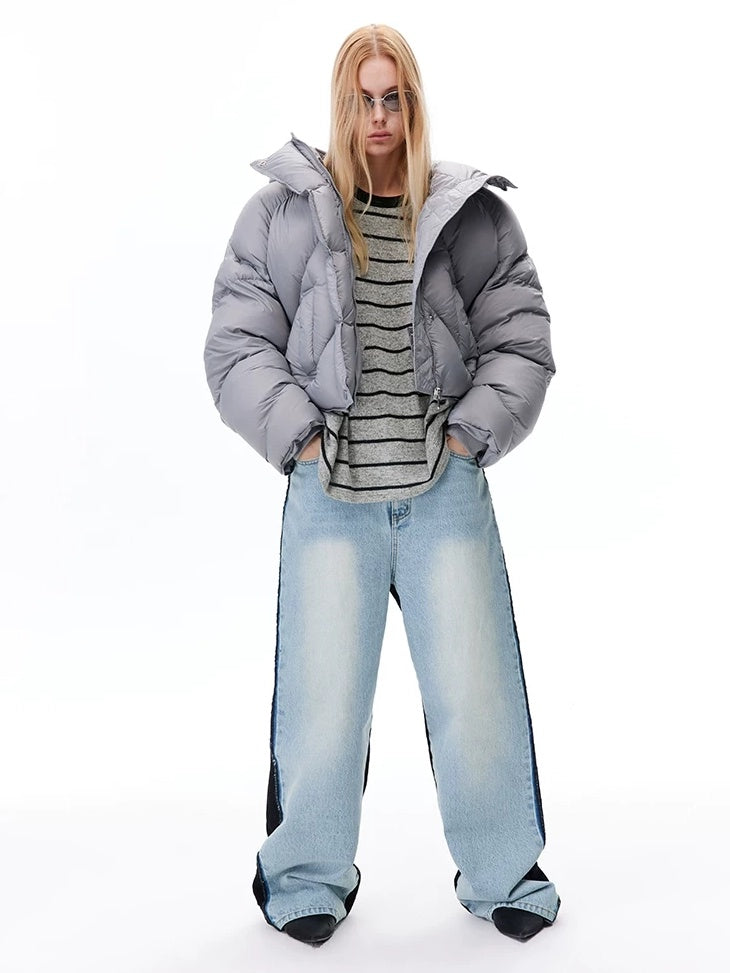 LoalaOffice 90% White Duck Down Hooded Short Straight Fit Street Women Jacket Outerwear