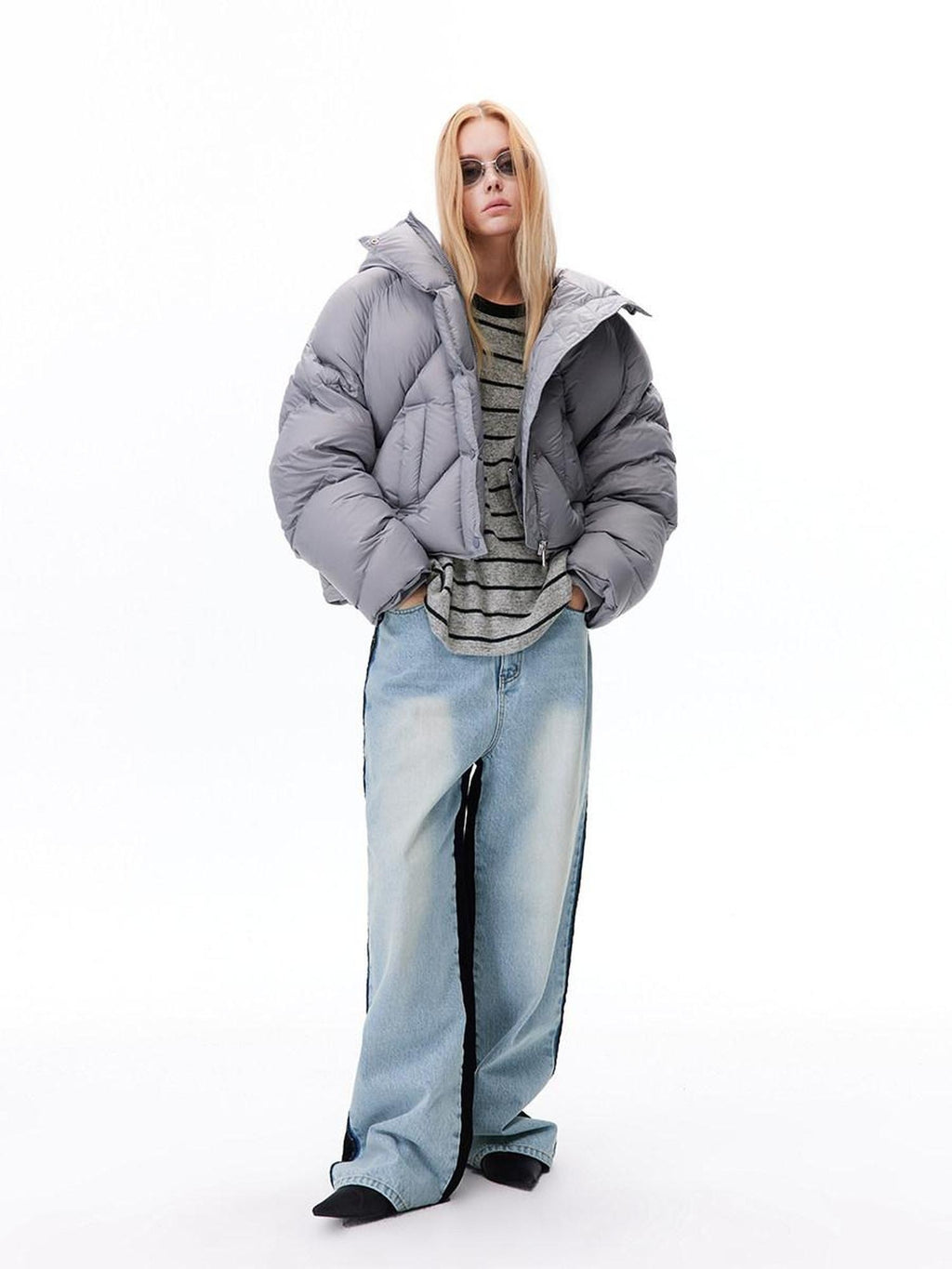 LoalaOffice 90% White Duck Down Hooded Short Straight Fit Street Women Jacket Outerwear