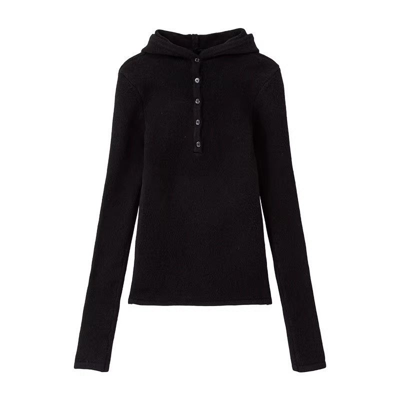 LoalaOffice_Acrylic_Slim_Fit_V_Neck_Button_Black_White_Striped_Long_Sleeve_Women_Tops_MISSTT