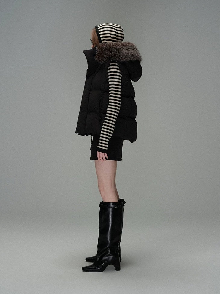 LoalaOffice Acrylic Slim Fit V Neck Button Black White Striped Long Sleeve Women Tops