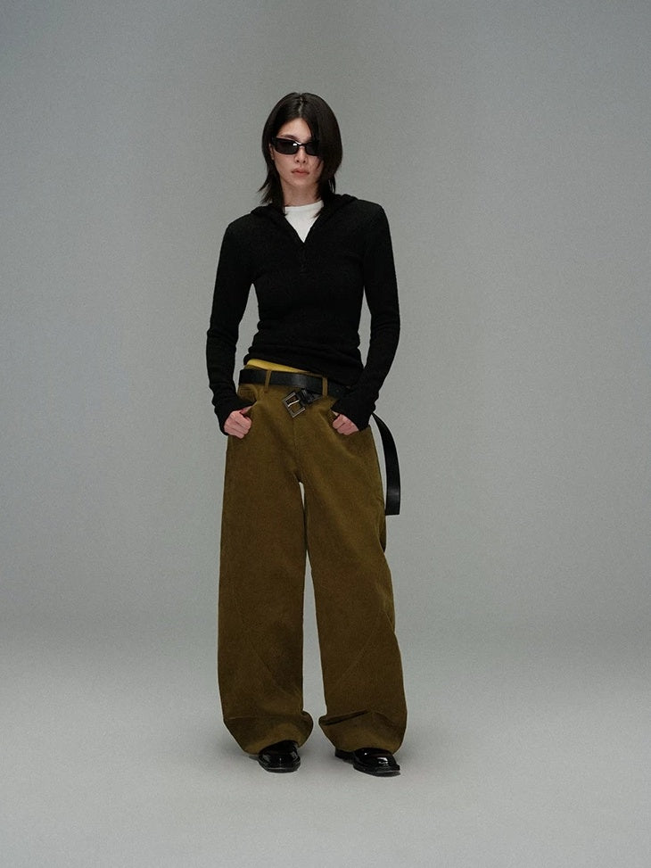 LoalaOffice Acrylic Slim Fit V Neck Button Black White Striped Long Sleeve Women Tops