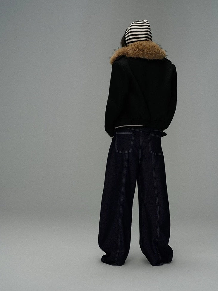 LoalaOffice Acrylic Slim Fit V Neck Button Black White Striped Long Sleeve Women Tops