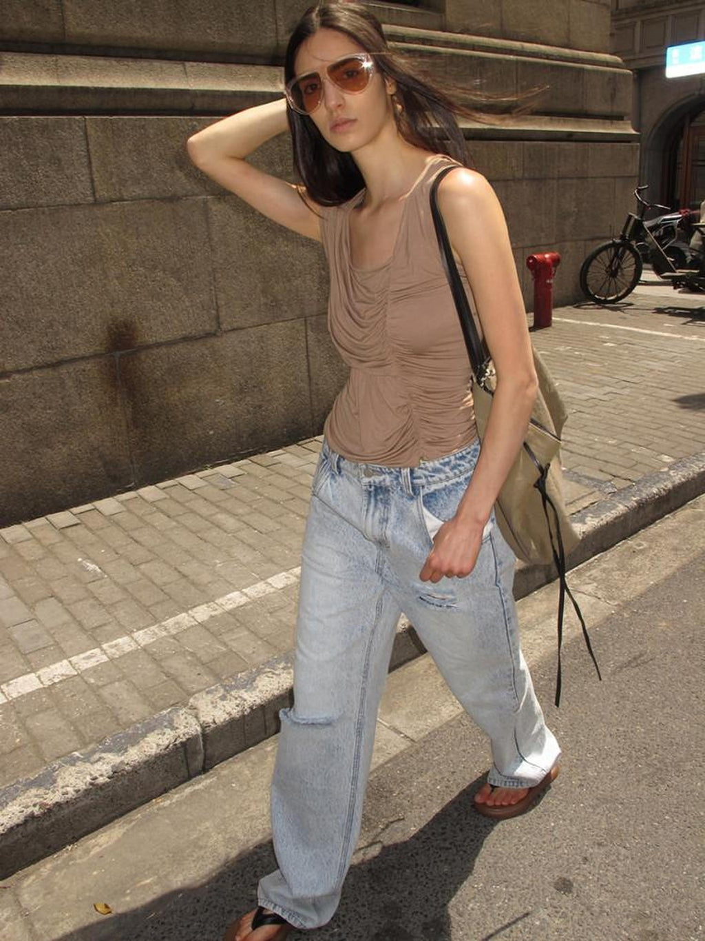 LoalaOffice Backless Cotton Stretch Straight Fit Original Pullover Women Tank Top Tops