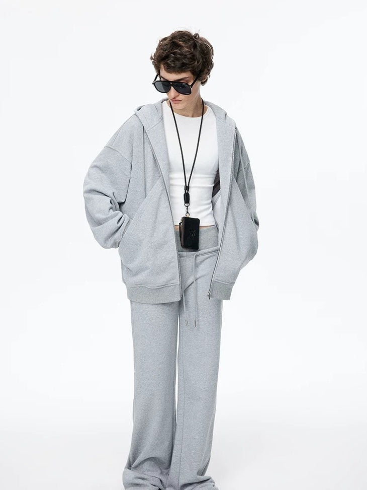 LoalaOffice Black Genuine Leather Hoodie Boxy European Streetwear Women Youth Casual Tops