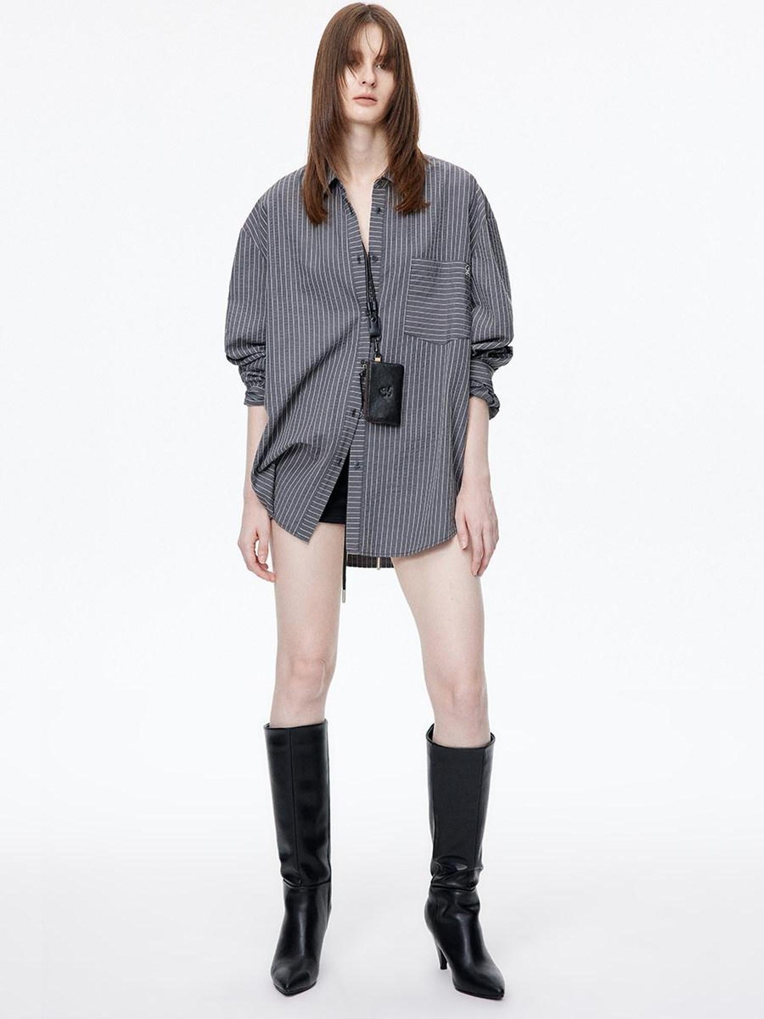 LoalaOffice Black Genuine Leather Hoodie Boxy European Streetwear Women Youth Casual Tops