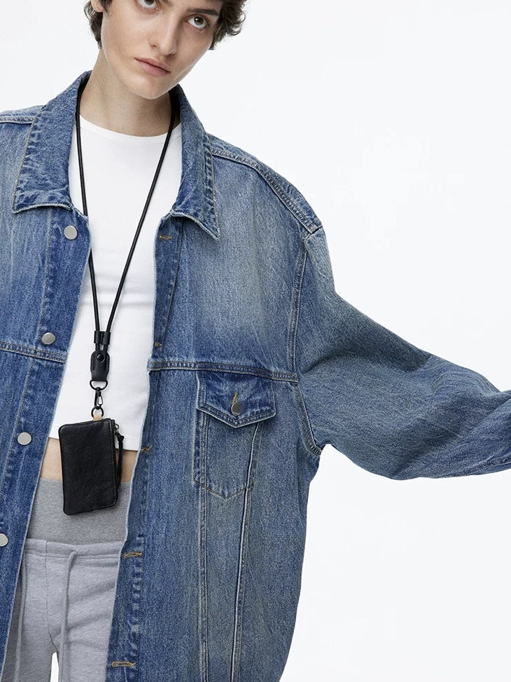 LoalaOffice Black Genuine Leather Hoodie Boxy European Streetwear Women Youth Casual Tops