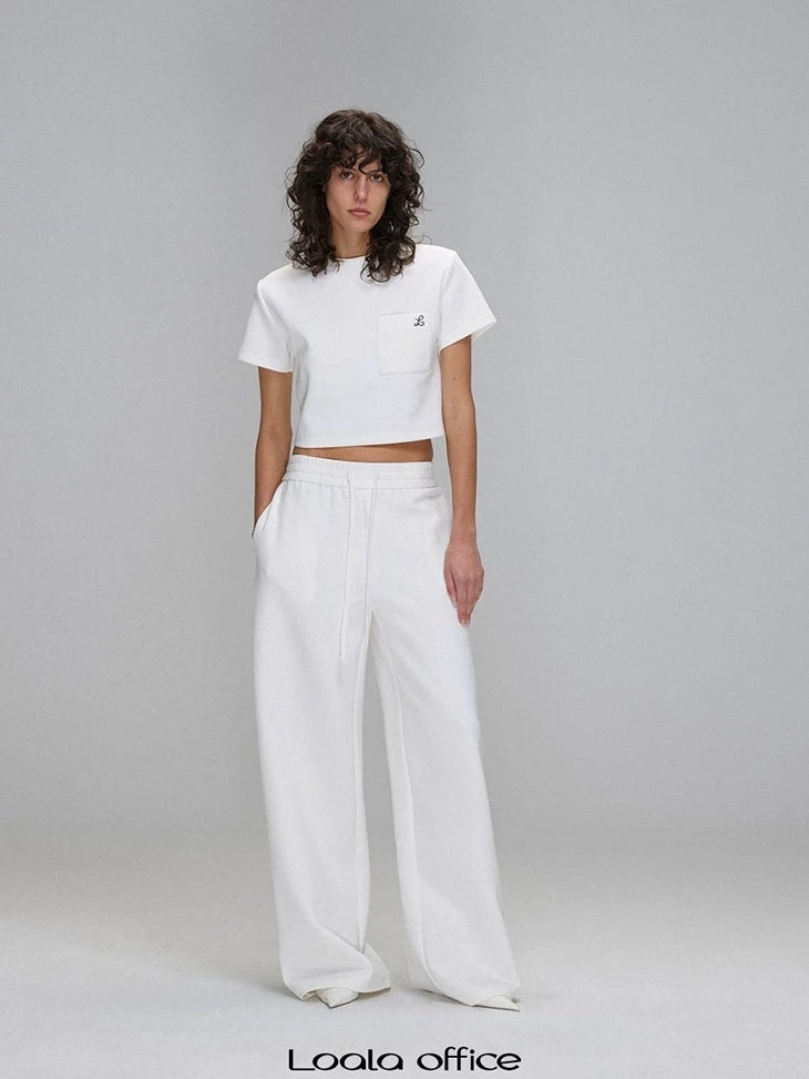 LoalaOffice Breathable Cotton Blend Casual Loose Embroidered Printed Women Short Sleeve Tops