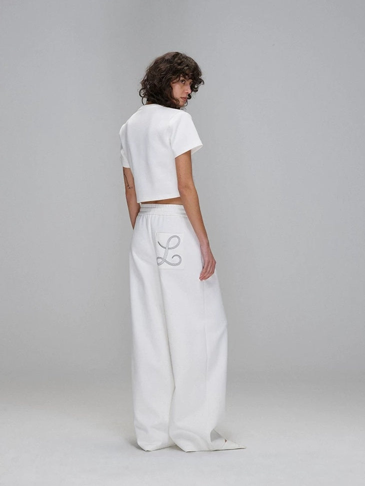 LoalaOffice Breathable Cotton Blend Casual Loose Embroidered Printed Women Short Sleeve Tops