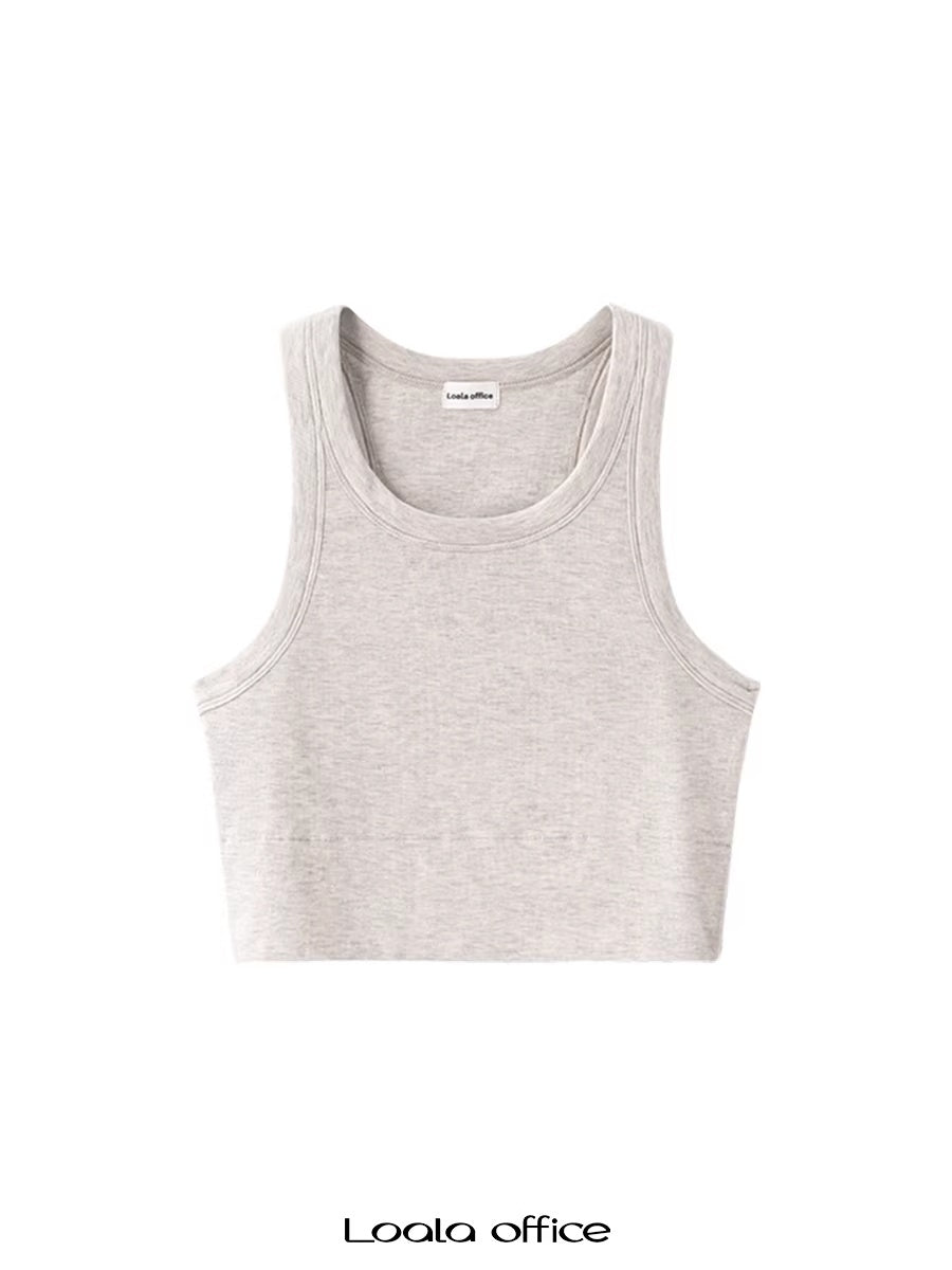 LoalaOffice_Breathable_Cotton_Blend_Cropped_Strappy_Office_Heather_Gray_Tank_Tops_MISSTT