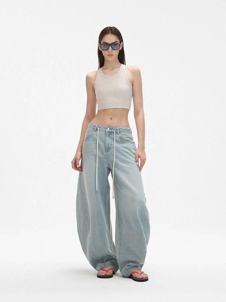 LoalaOffice Breathable Cotton Blend Cropped Strappy Office Heather Gray Tank Tops