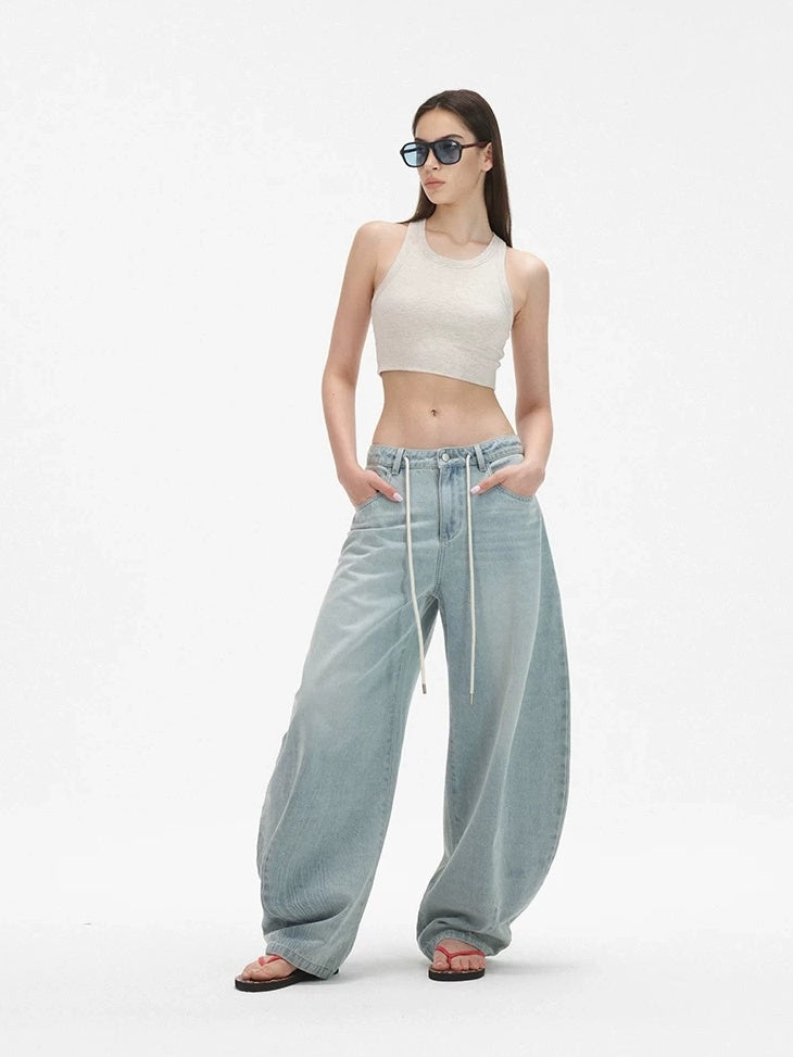 LoalaOffice Breathable Cotton Blend Cropped Strappy Office Heather Gray Tank Tops