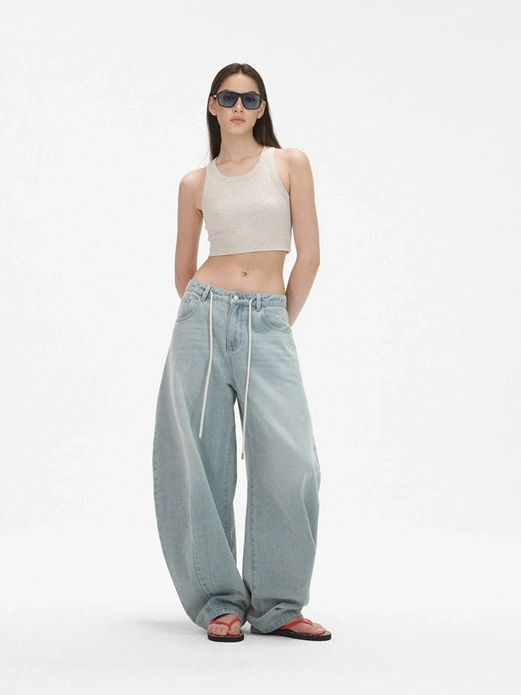 LoalaOffice Breathable Cotton Blend Cropped Strappy Office Heather Gray Tank Tops