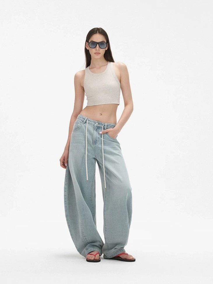 LoalaOffice Breathable Cotton Blend Cropped Strappy Office Heather Gray Tank Tops