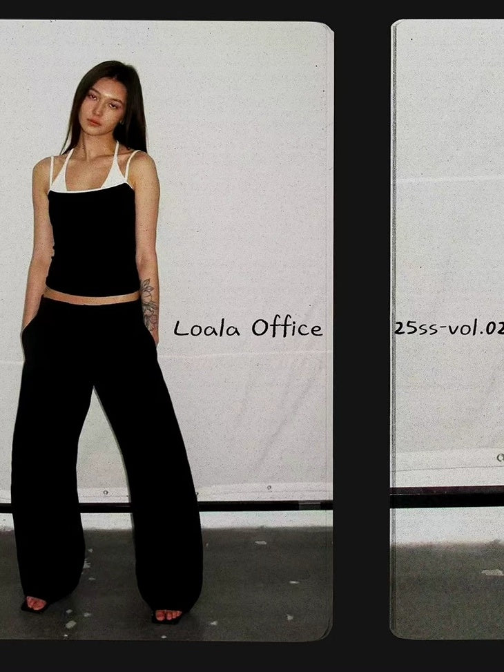 LoalaOffice Built In Padding Original Design Colorblock Slim Fit Womens Tank Top Tops